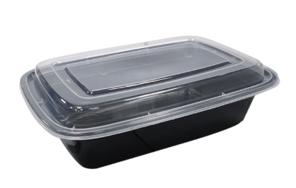 38 OZ RECTANGULAR BLK CONTAINER