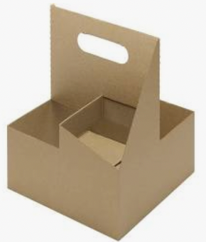 4 CUP CARRIER W/ HANDLE KRAFT